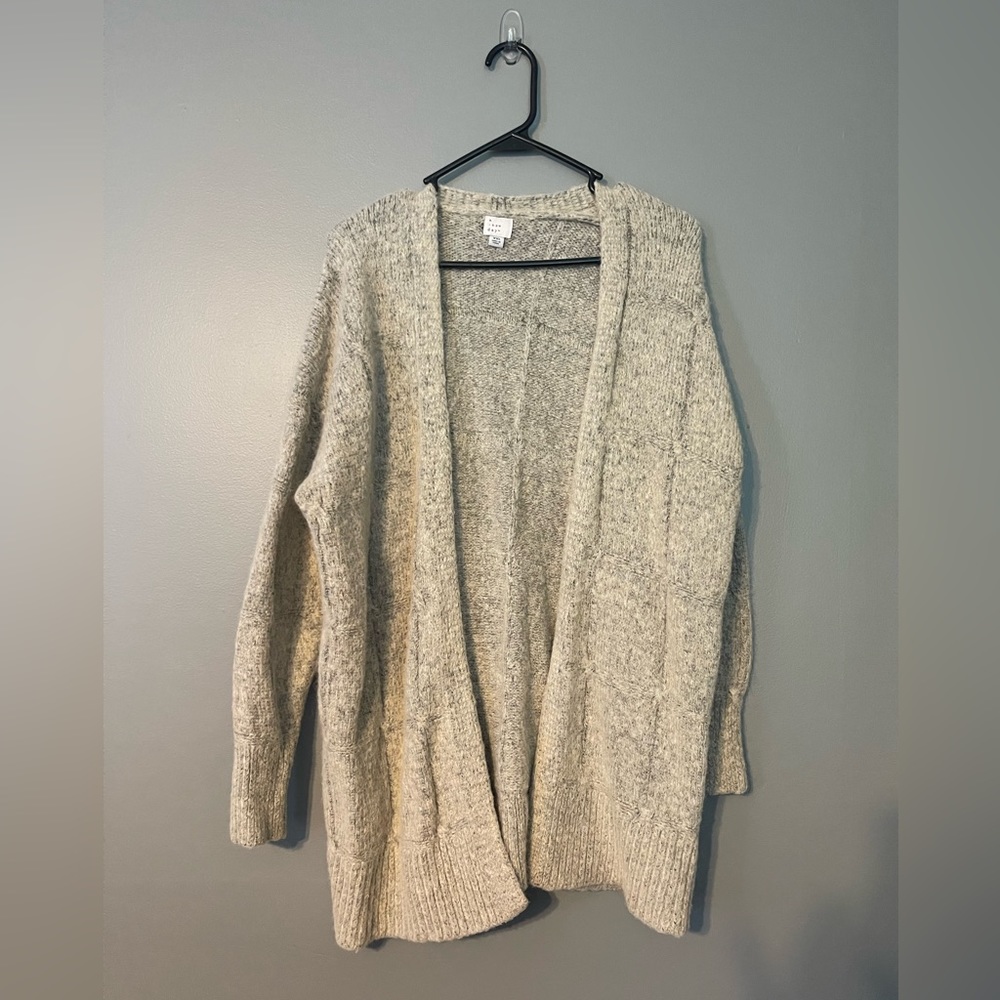 Tan with gray specs cardigan. Size XXL. Super soft